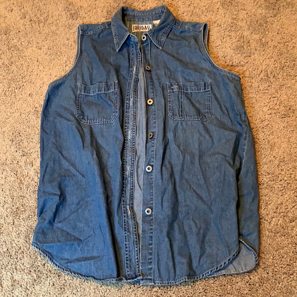 Vintage Sleeveless Denim Button Up
